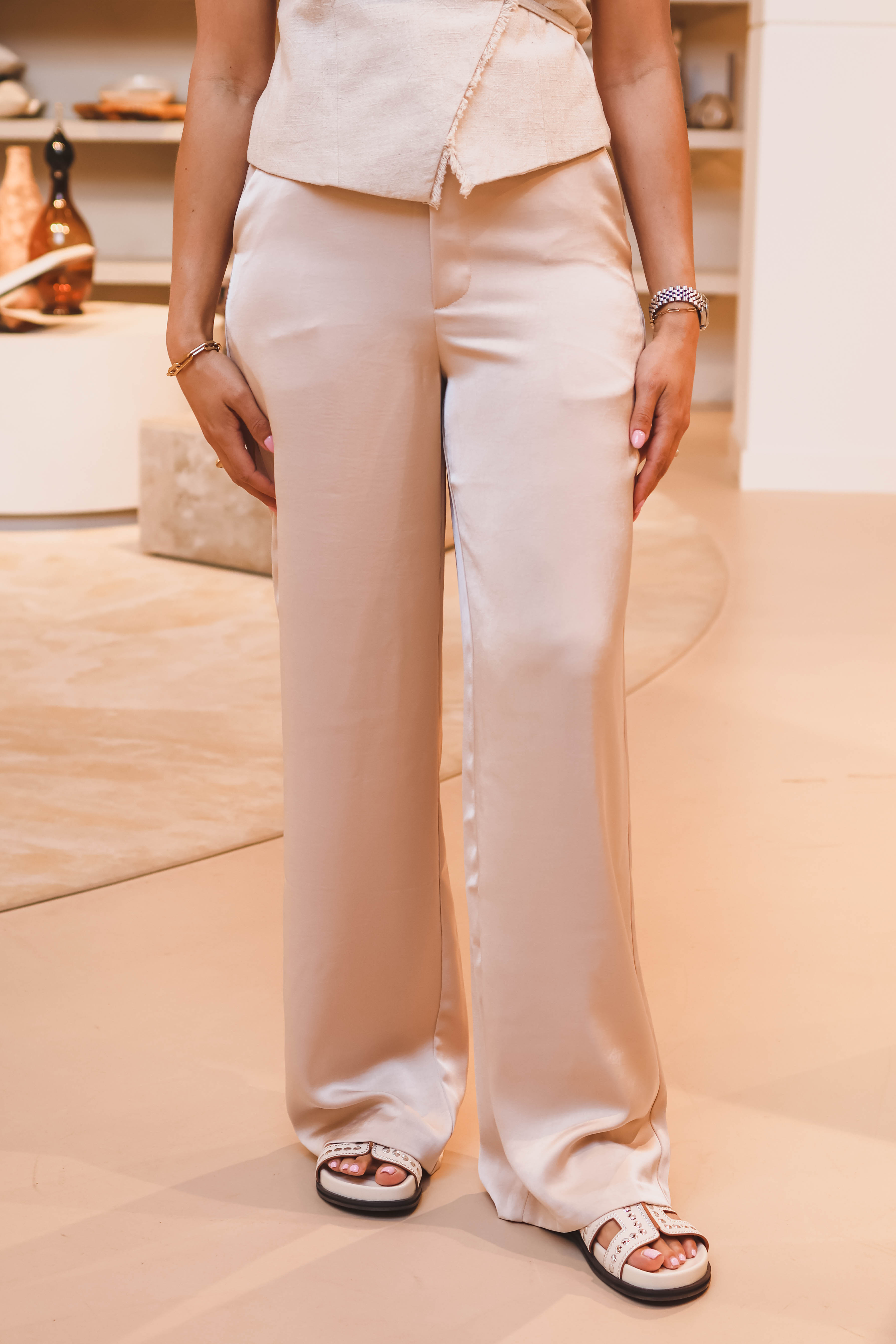 Neo  Noir Dames Broek Beige 1