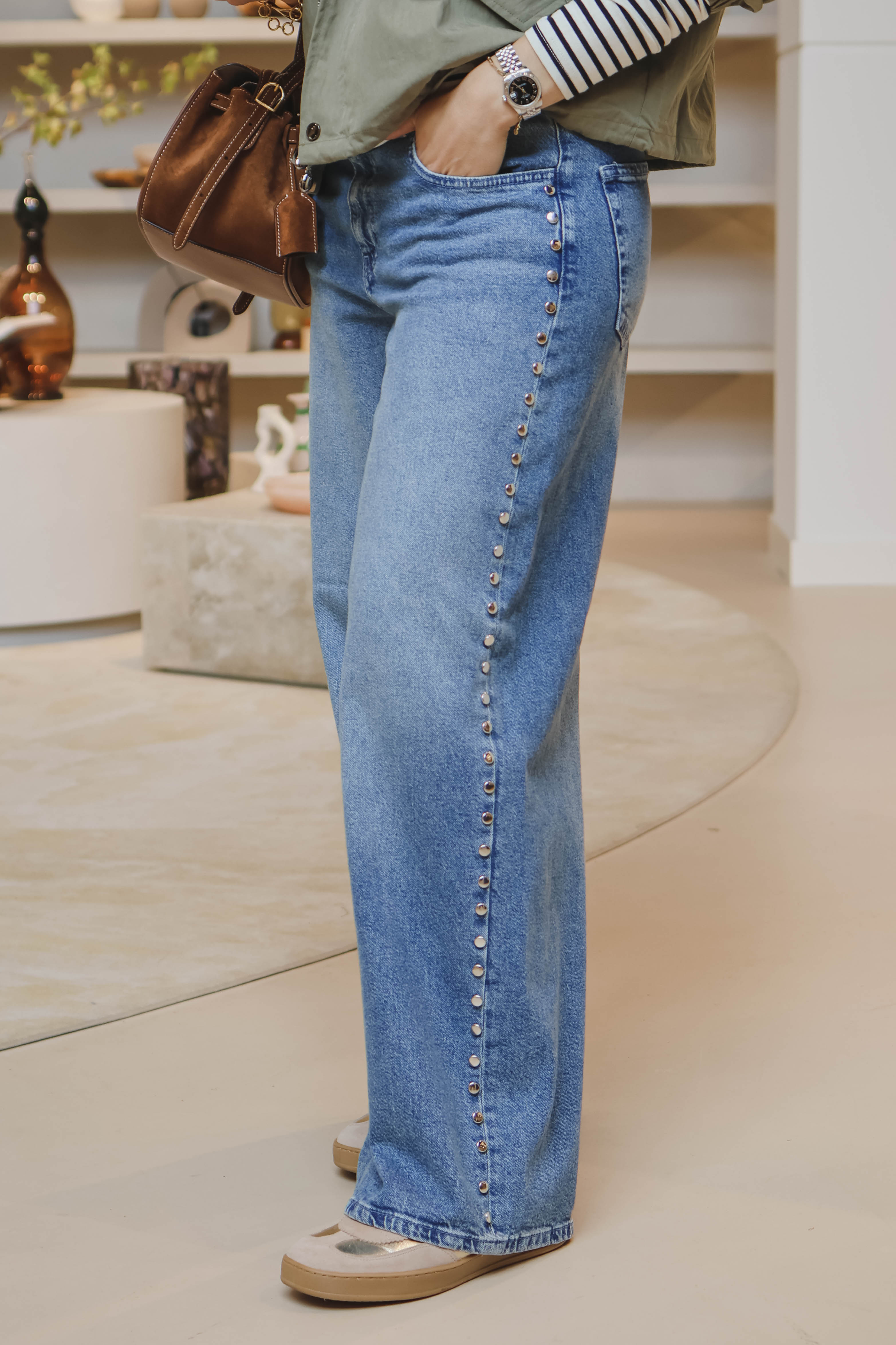 Mac Dames Broek Blauw 1