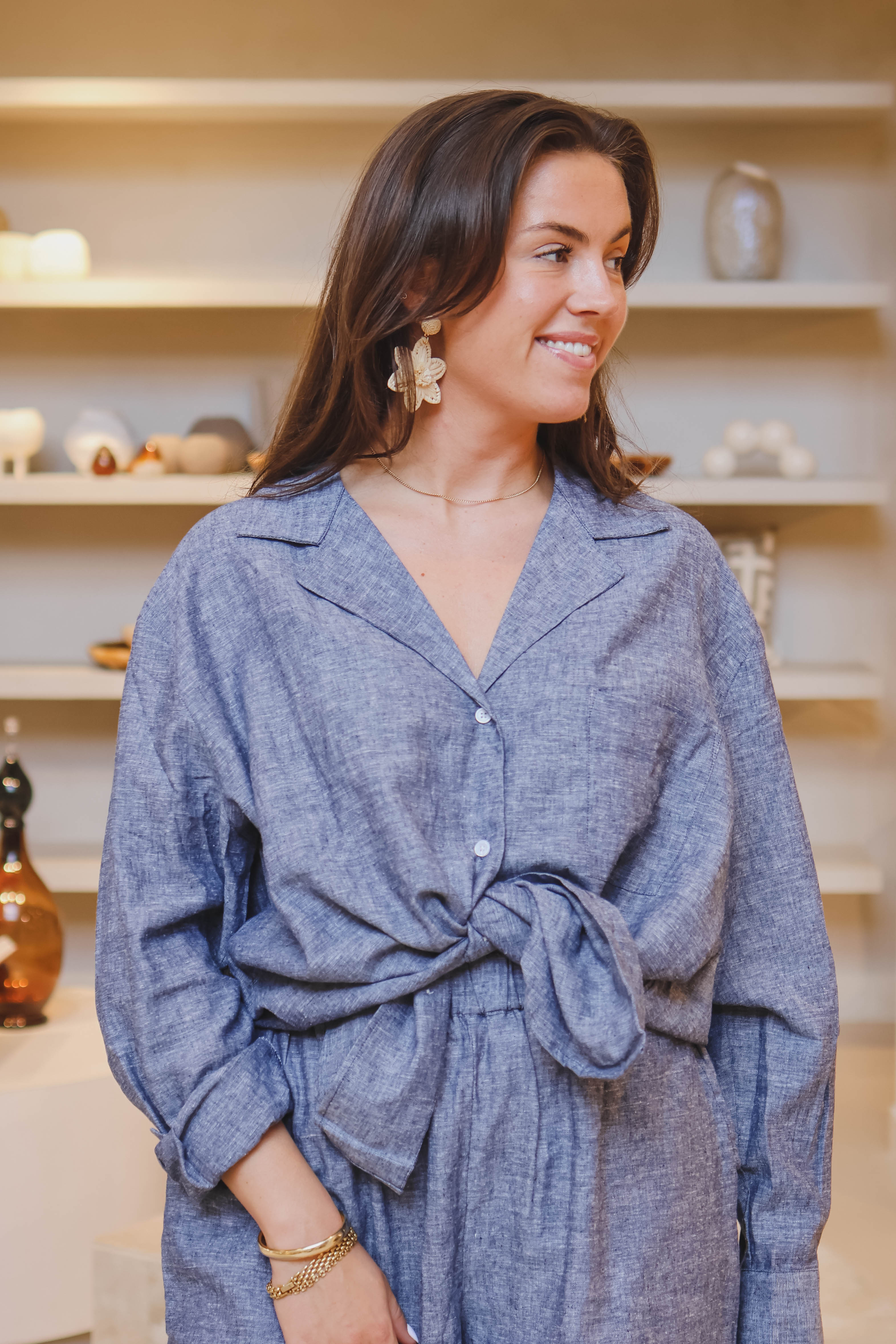 With Black Dames Blouse Blauw 1