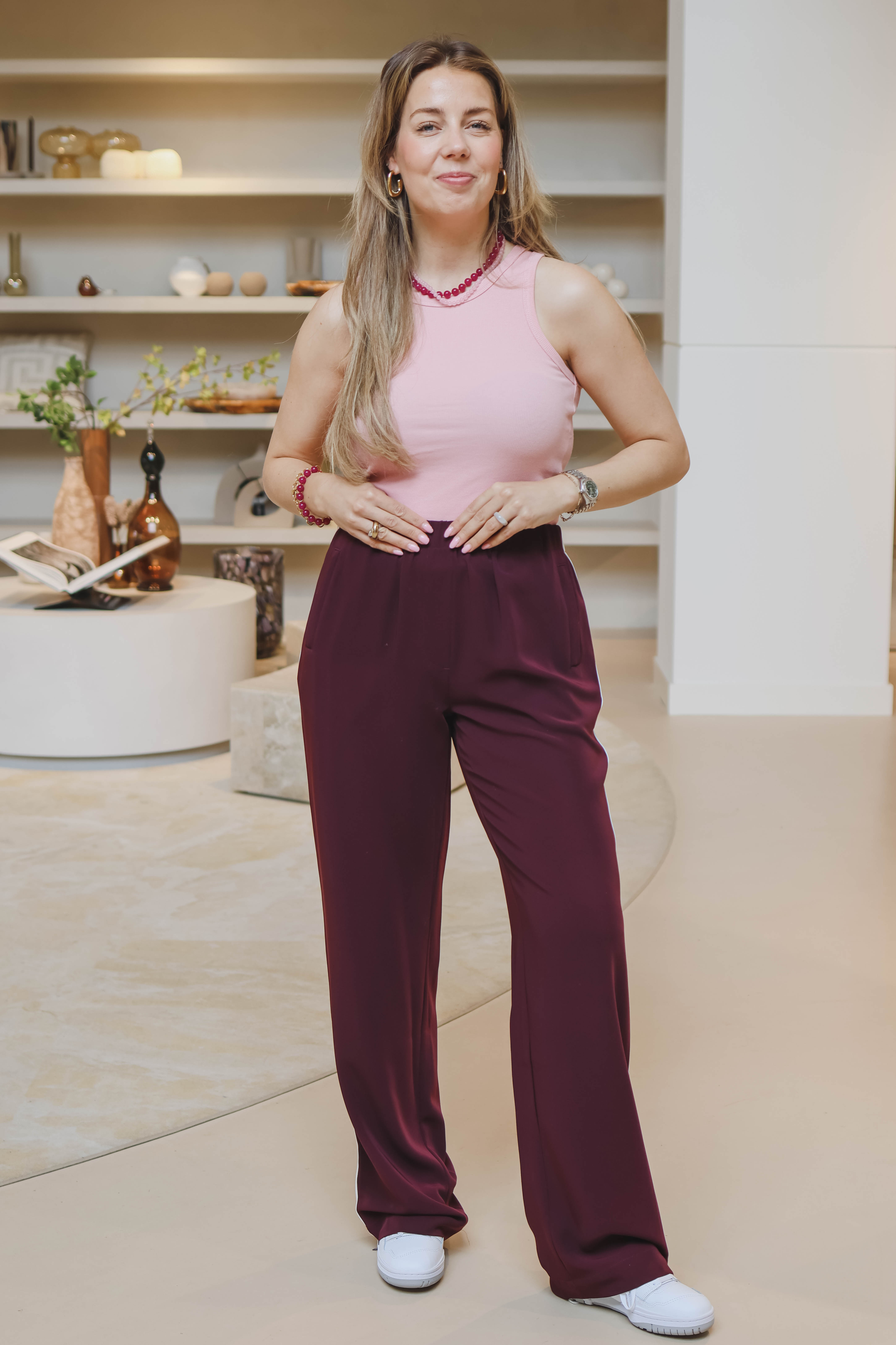 With Black Dames Top Roze 2