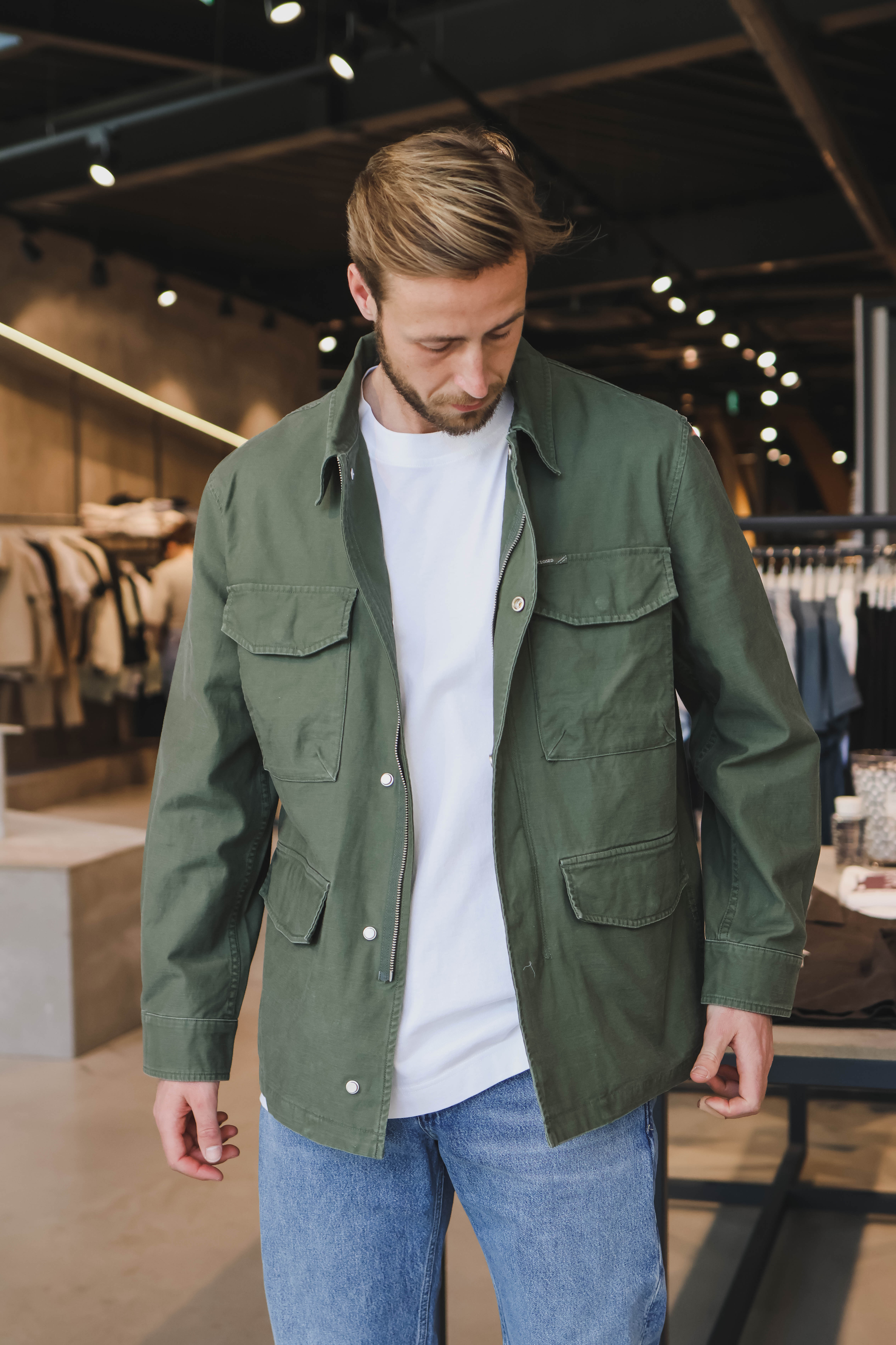 Closed Heren Overshirt Groen 1