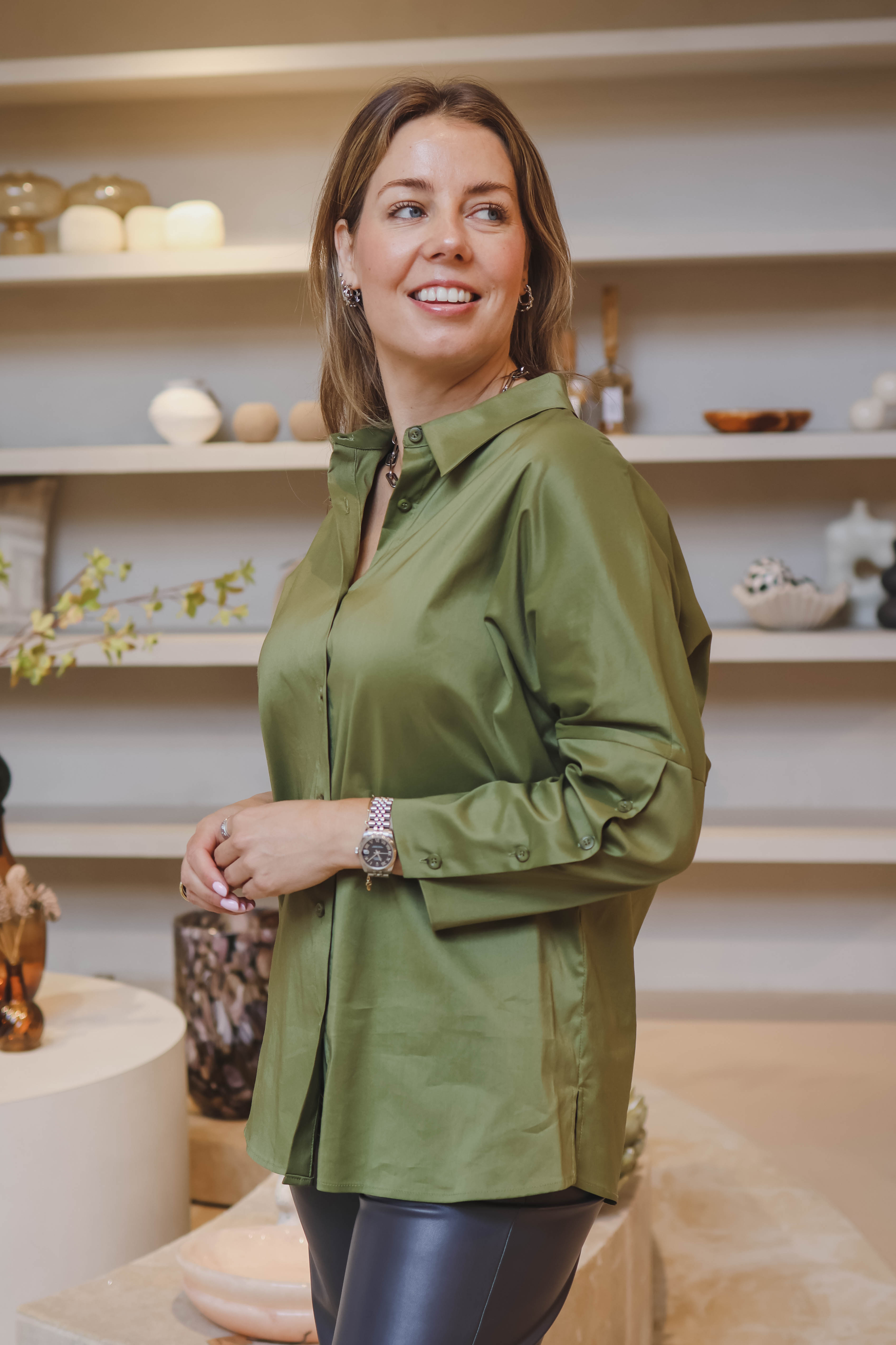 Xandres Dames Blouse Groen 1