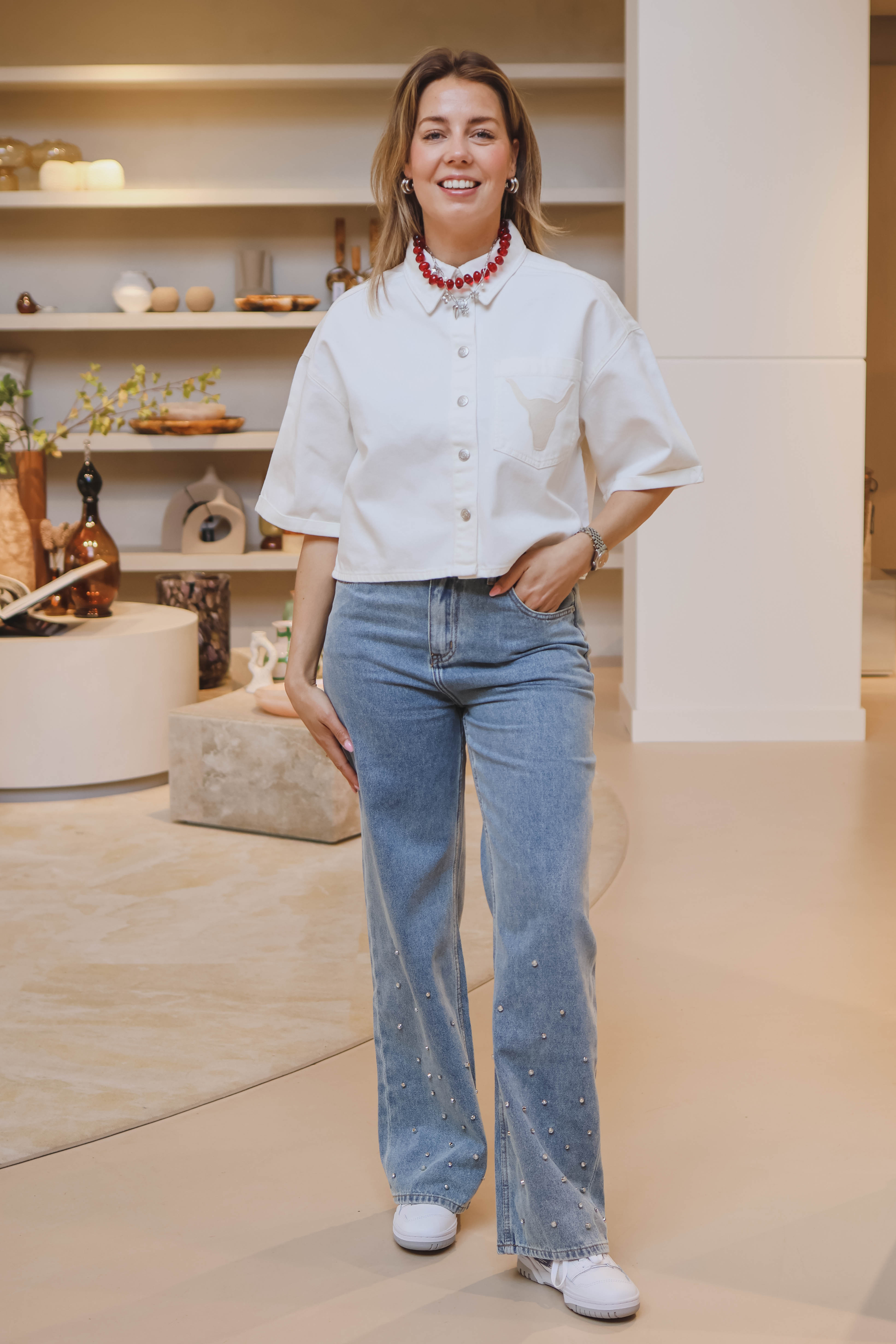 Alix Dames T-shirt Beige 3