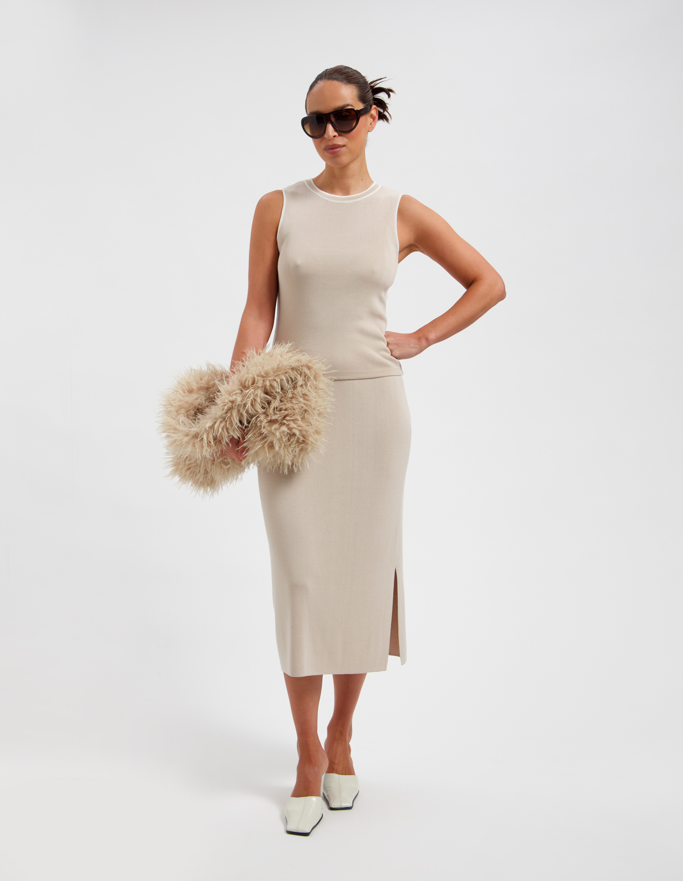 Avec Elan Dames Top Beige 1