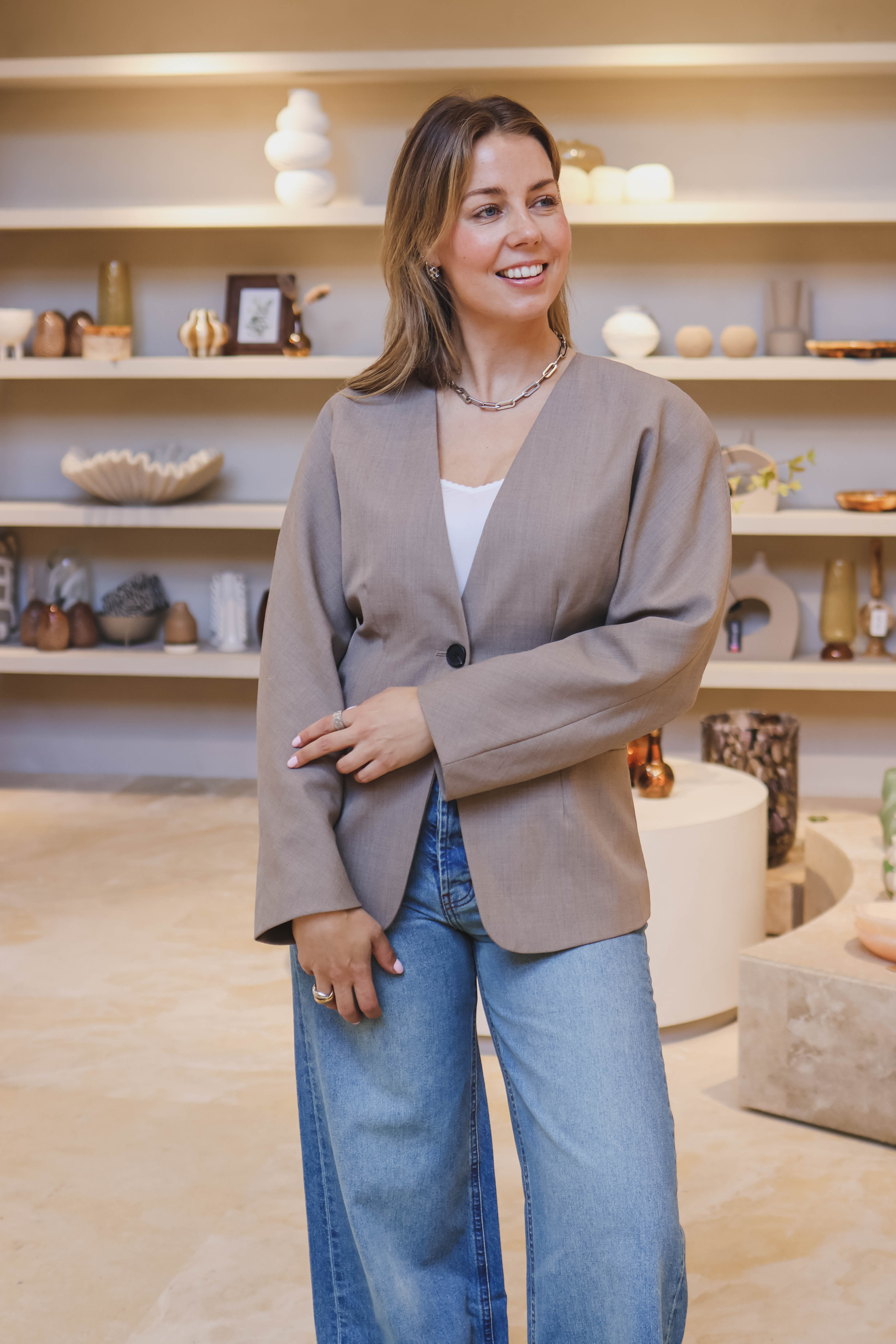 Second Female Dames Blazer Bruin 1