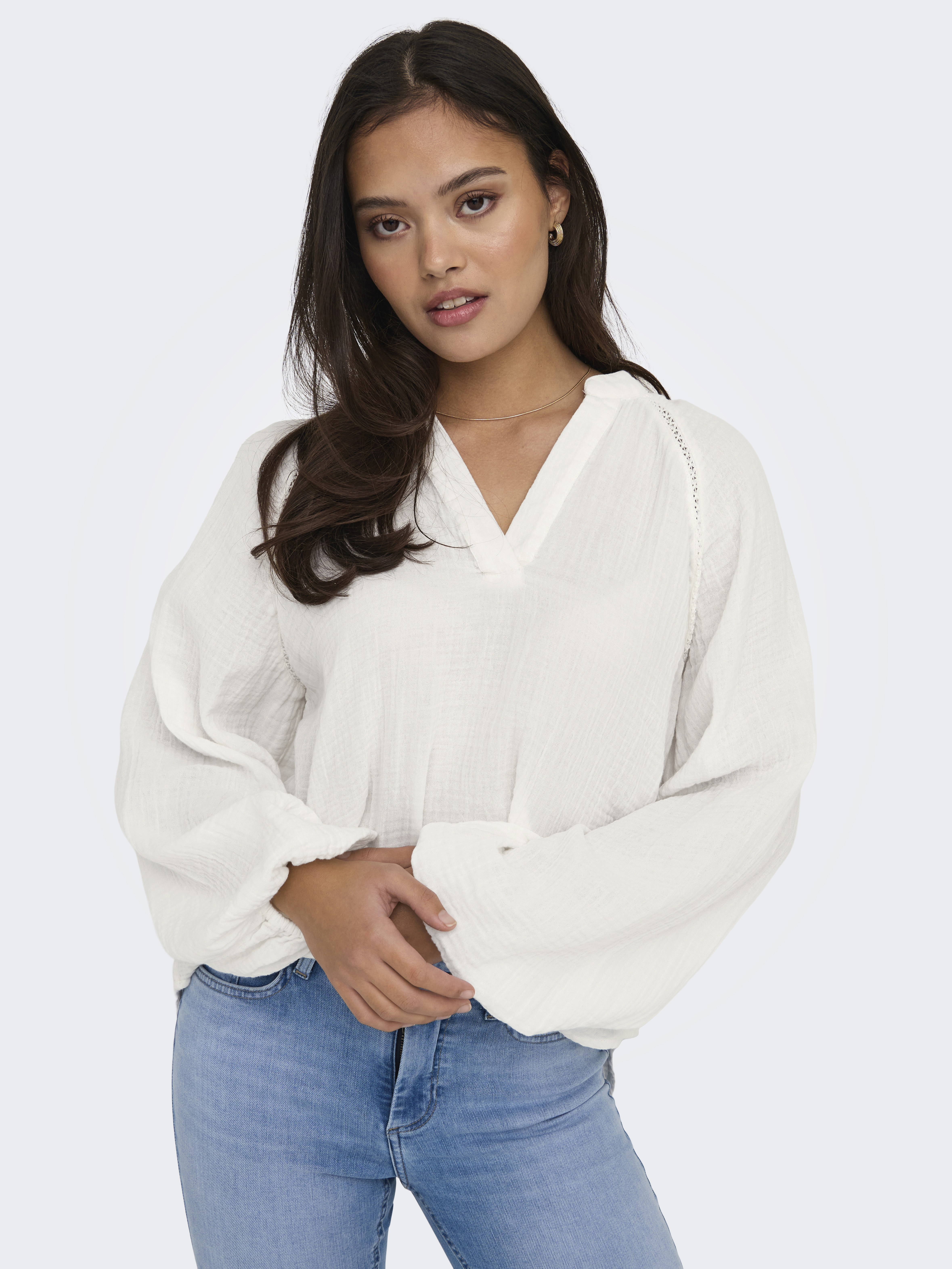 Only Collectie Dames Blouse Wit 4