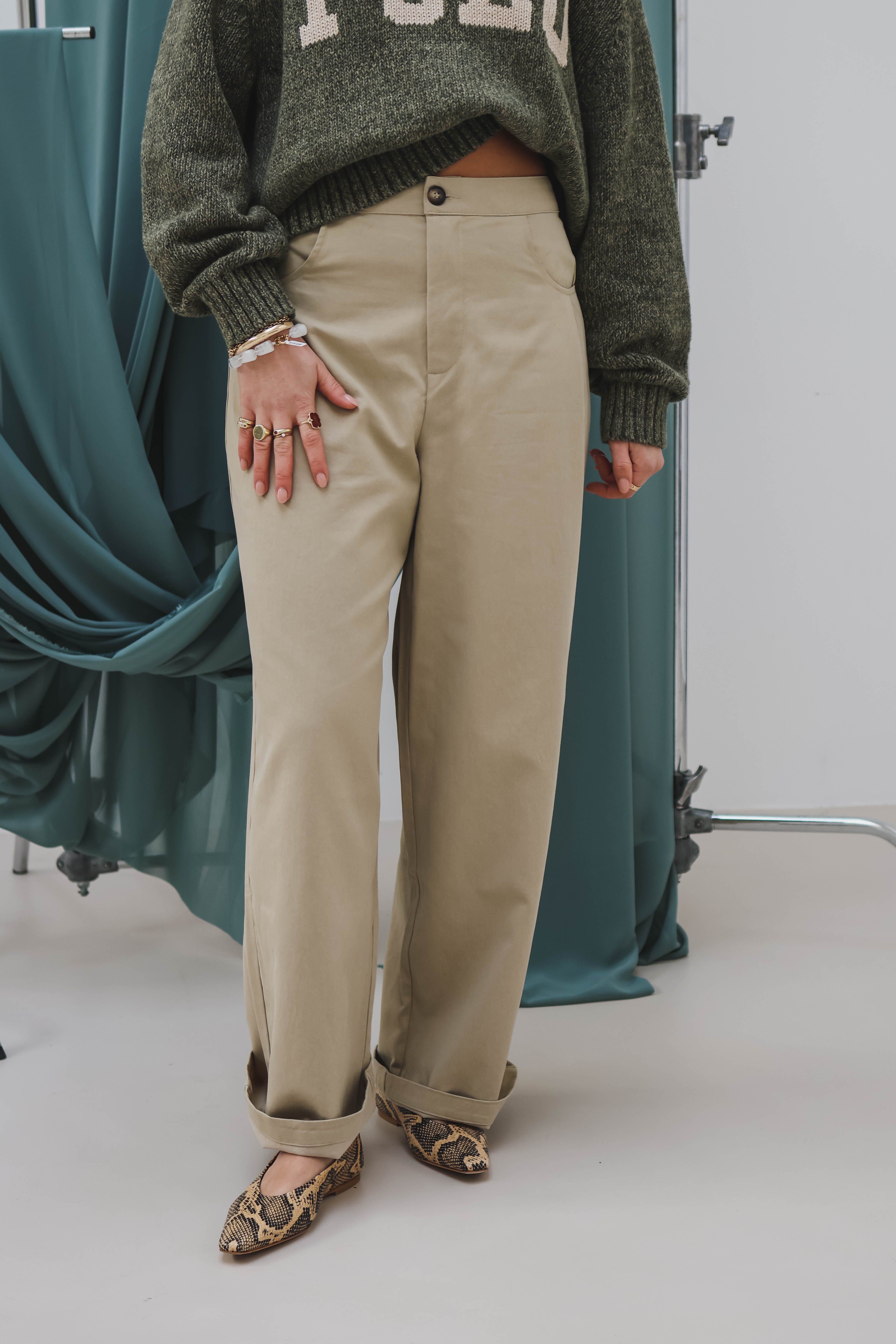 Aimee The Label Dames Broek Beige 1